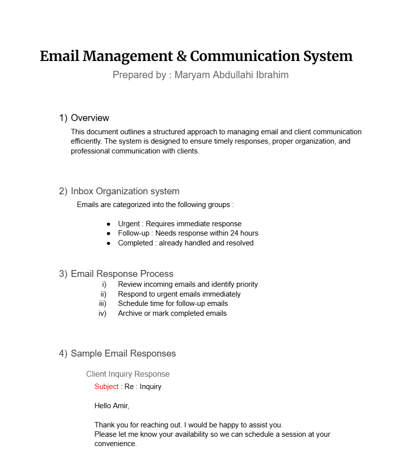 Email Management System